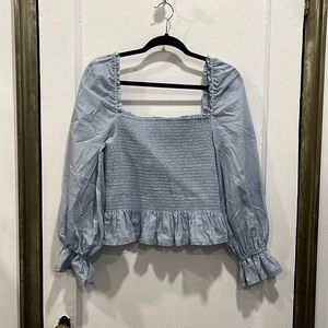Reformation light blue blouse